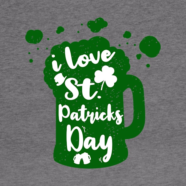 St Patrick's Day Irish Funny Clover Shamrock Beer Silhouette by TellingTales